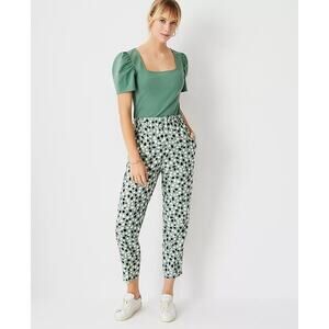 Ann Taylor The Easy Ankle High Rise Tapered Leg Polka Dot Pants Size Medium